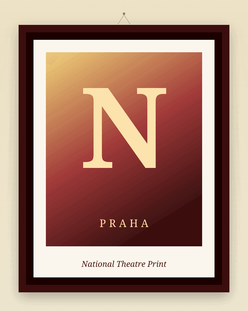 Framed Prague artwork print: National Theatre Print