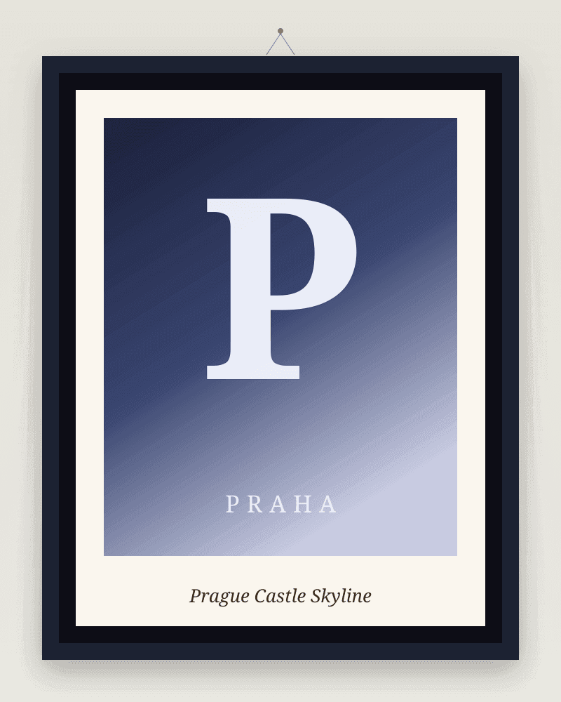 Framed Prague artwork print: Prague Castle Skyline