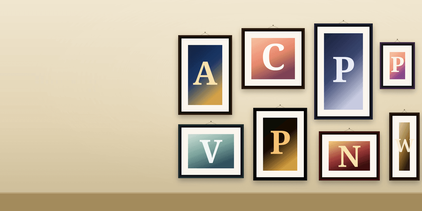 A gallery wall of framed Prague artwork prints in warm light